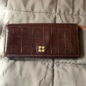 Kate Spade New York Wallet Purple Minor Soiling P091 Beige Lined 7 1/2” x 4”